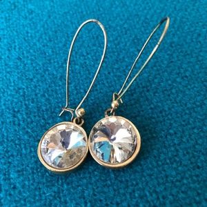 long round cz dangle earrings